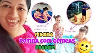 Vlog/ Um dia com a gente! #robertaeasgemeas #diaadia #family #gêmeas #brincandoemcasa #piscina