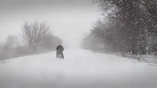 Еду на работу, при любой погоде!