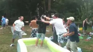 Warfield showered with beer!