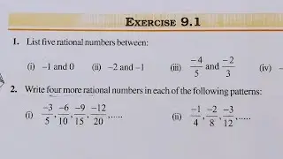 Class 7 Maths Chapter 9 l NCERT EXERCISE-9.1l Rational Number l CBSE Board l Solution l 7th