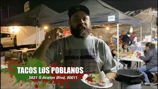 Tacos Los Poblanos Taco Truck TJ Style Taco Review - South LA
