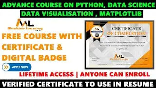 Python Free Course with Certificate | Data Visualization with Matplotlib |  Practice Labs Included