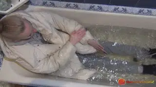 Russian Home Wetlook - rhw_085. Bath in a warm jacket and winter boots