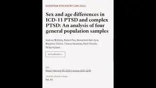 Sex and age differences in ICD-11 PTSD and complex PTSD: An analysis of four general ... | RTCL.TV