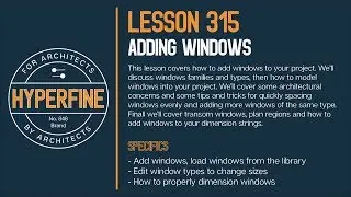 Revit Tutorial:  How to Add Windows