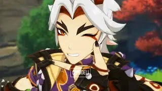 D4DJ x Arataki Itto (ft. Aether & Paimon) [Death Threats Meme] [Genshin Impact]