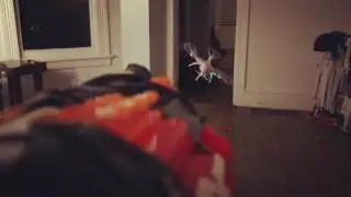 Shooting a drone with a NERF blaster