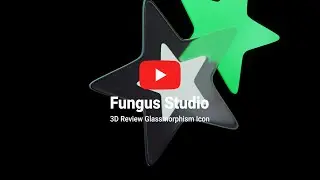 3D Review Glassmorphism Icon | Blender 3.4