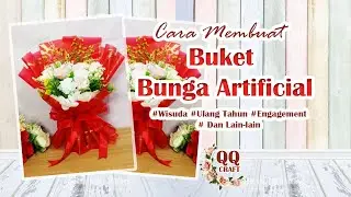 Tutorial Buket Bunga Artificial Wrapping Merah || @qqcraft #tutorialbuket #buketbunga