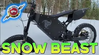 Electric Dirtbike in the Snow! Lightning rods / High Voltage powered enduro build.