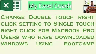 Change Double touch right click setting to Single touch right click for Macbook Pro Users