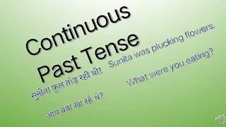 Past Continuous Tense|Past Progressive Tense
