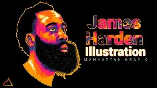 James Harden Illustration #2 SHADİNG - (How to create Vector Art / Vexel Art on Illustrator CC)