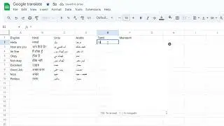Google translate using Google sheet 