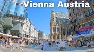 Vienna Austria, August Walking Tour 4K UHD