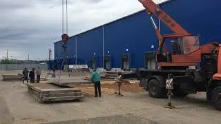 Ремонт дороги из аэродромных плит/ подготовка подушки (основания)