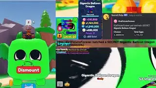 Hatching a GIGANTIC Balloon Dragon on camera! (1/40M) in Roblox - Bubble Gum Clicker