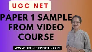 Sample from UGC NTA NET Paper 1 Video Lecture Course October 2021: To Register See Description