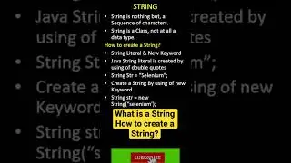 What is a String and How to create a String || String in Java || How to create a String in Java