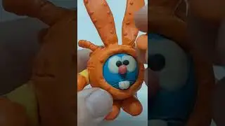 Крош-подводник из пластилина