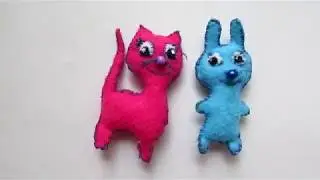 Игрушка из фетра своими руками, кошечка из фетра, поделки с детьми