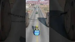 Funny Cars & Motorcycles Going VS BOLLARD and Giant Chain Crush in BeamNG.drive