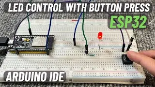 Simple LED Control with Button Press | ESP32 | Example Code | English Subtitle | Arduino IDE