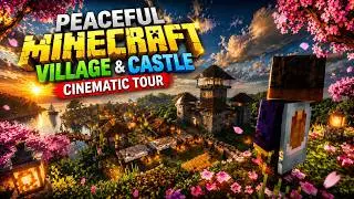 Peaceful Minecraft Village & Castle… (Cinematic Tour)