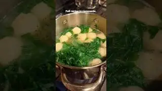 Vietnamese mustard green soup with fish balls (canh cai be xanh nau ca vien)