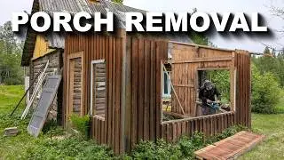 Demolishing the Porch to Prepare for House Renovation (Log House Ep. 10)