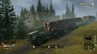 SnowRunner. A mission with two trucks Long Logs.