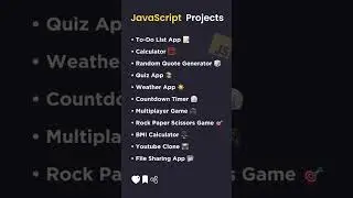 JavaScript projects ideas 