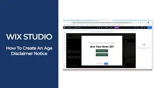 Wix Studio | How To Create An Age Disclaimer Notice