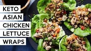 Keto Asian Chicken Lettuce Wraps #Paleo #Whole30 #Keto