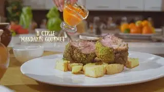MANDARIN GOURMET. КАРЕ ЯГНЕНКА В ОБЛЕПИХОВОМ СОУСЕ НА ПОДУШКЕ ИЗ ЗАПЕЧЕННОГО КАРТОФЕЛЯ