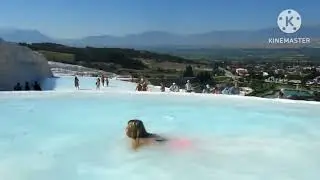 Как плавать в травертинах.Памуккале,Турция.