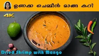 Unakka Chemmeen Manga Curry/Dried Shrimp with Mango/Dry Prawns/4K