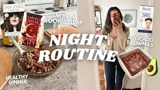 NIGHT ROUTINE | reading slump, avocado brownies & pore strips