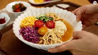 鶏胸肉で作る涼しい#チョクゲグクス(鶏がらスープのそうめん)の作り方#초계국수 만들기