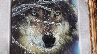Cross stitch kit opening - Wolf cross stitch project