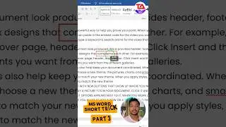 Ms Word Short trick - part 3 #msword #microsoftword #microsoftwordtips #mswordshortcut