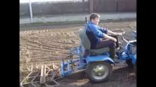 Мини трактор из МБ Нева. Мой младший сын Артур.