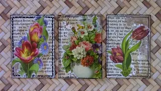 Mixed Media Project: 3 ATCs (Artist Trading Cards) 