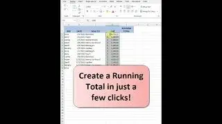 Create a running total with just a few clicks!