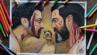 How to draw Bahubali (PRABHAS) step by step |Tutorial| Colourful drawing of Bahubali |03| BAHUBALI |