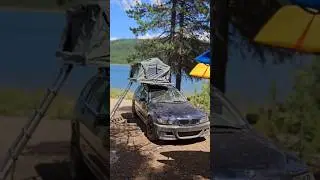 Camping w/ old BMW in the PNW 🏞 #camping #bmw #pnw