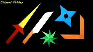 05 How to make origami Naruto shuriken/boomerang/knife/shuriken/dagger from paper