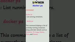 COMMAND docker ps : List running containers
