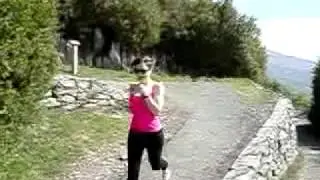 Slow motion running/heel click