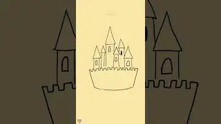 Very Easy Castle Drawing - Procreate #shorts #viral